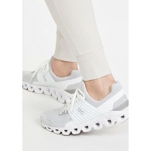 White and grey ON Running shoes size 8.5, fits 8